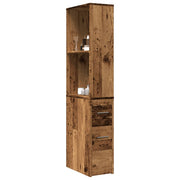 Badkamerkast smal 22x41x135 cm bewerkt hout