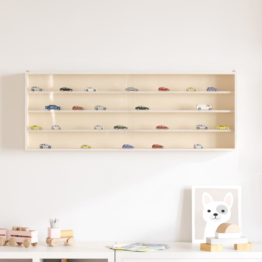 Houten verzamelvitrine met deuren 100x8,5x37 cm