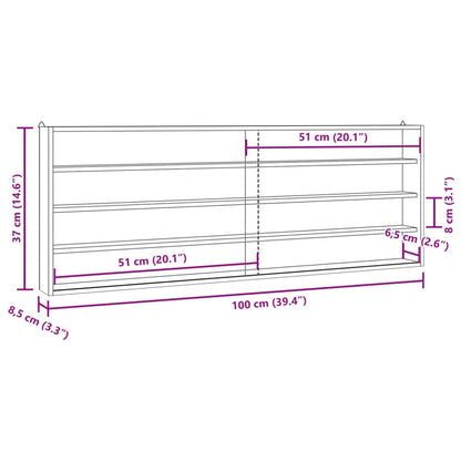 Houten verzamelvitrine met deuren 100x8,5x37 cm