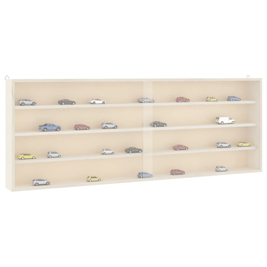 Houten verzamelvitrine met deuren 100x8,5x37 cm