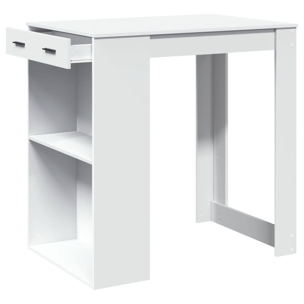 Bartafel 102x70x103,5 cm bewerkt hout wit