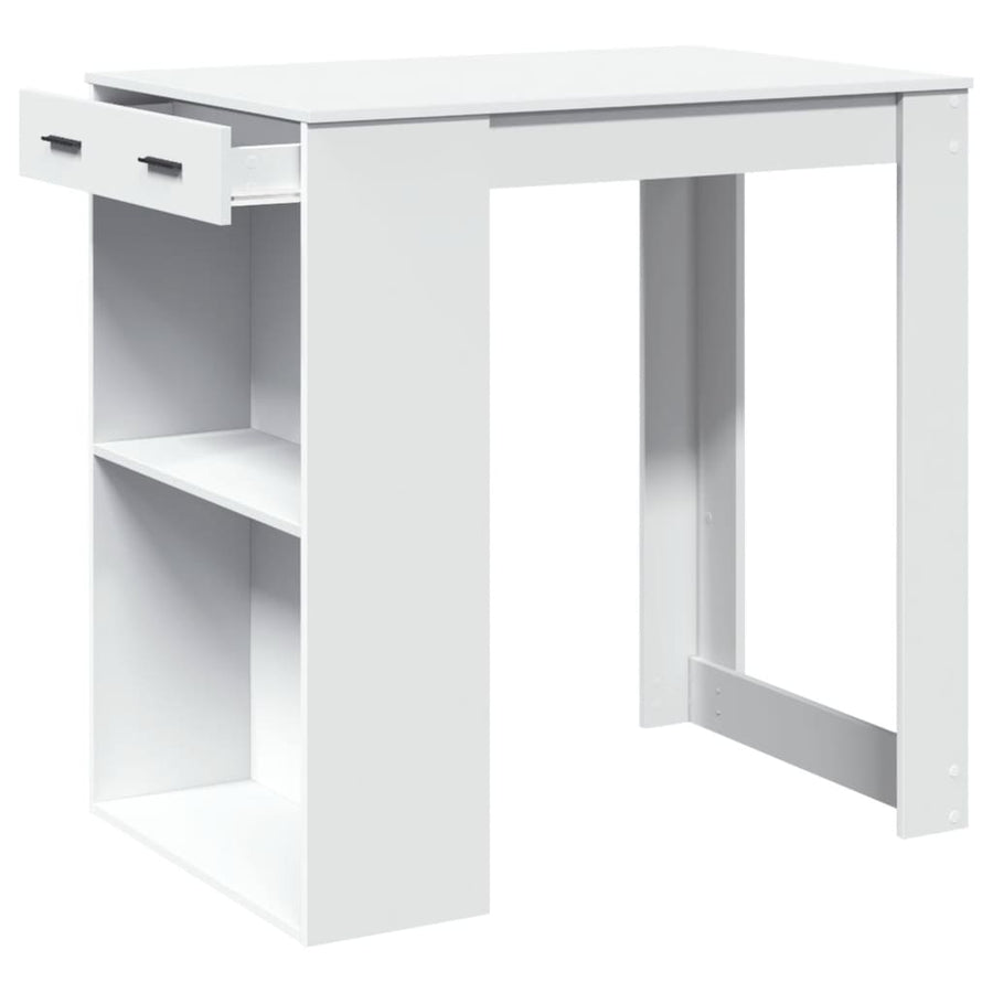Bartafel 102x70x103,5 cm bewerkt hout wit