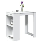 Bar table 102x70x103.5 cm engineered wood white