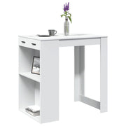 Bartafel 102x70x103,5 cm bewerkt hout wit muurbevestiging
