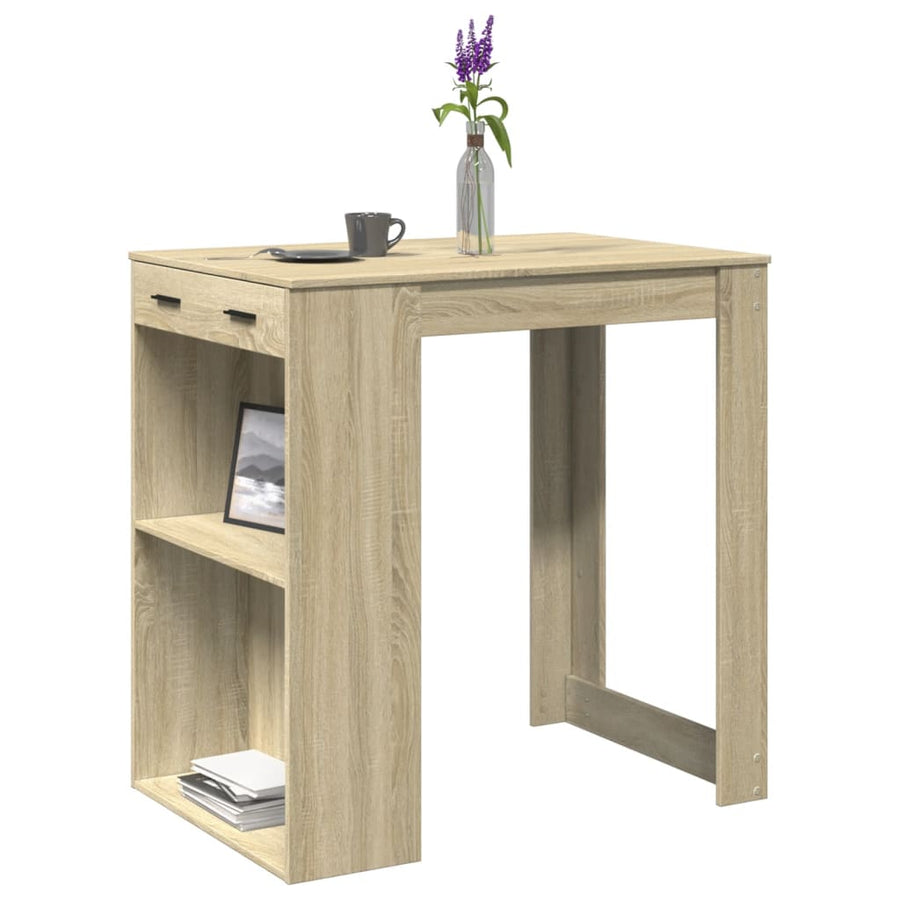 Bartafel 102x70x103,5 cm bewerkt hout sonoma eikenkleurig