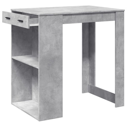 Bartafel 102x70x103,5 cm bewerkt hout betongrijs