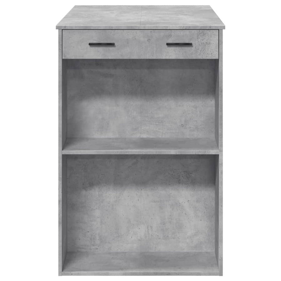 Bartafel 102x70x103,5 cm bewerkt hout betongrijs