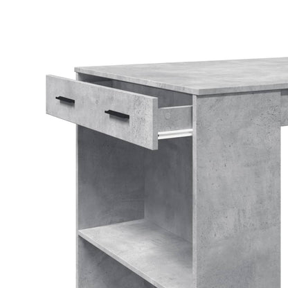 Bartafel 102x70x103,5 cm bewerkt hout betongrijs