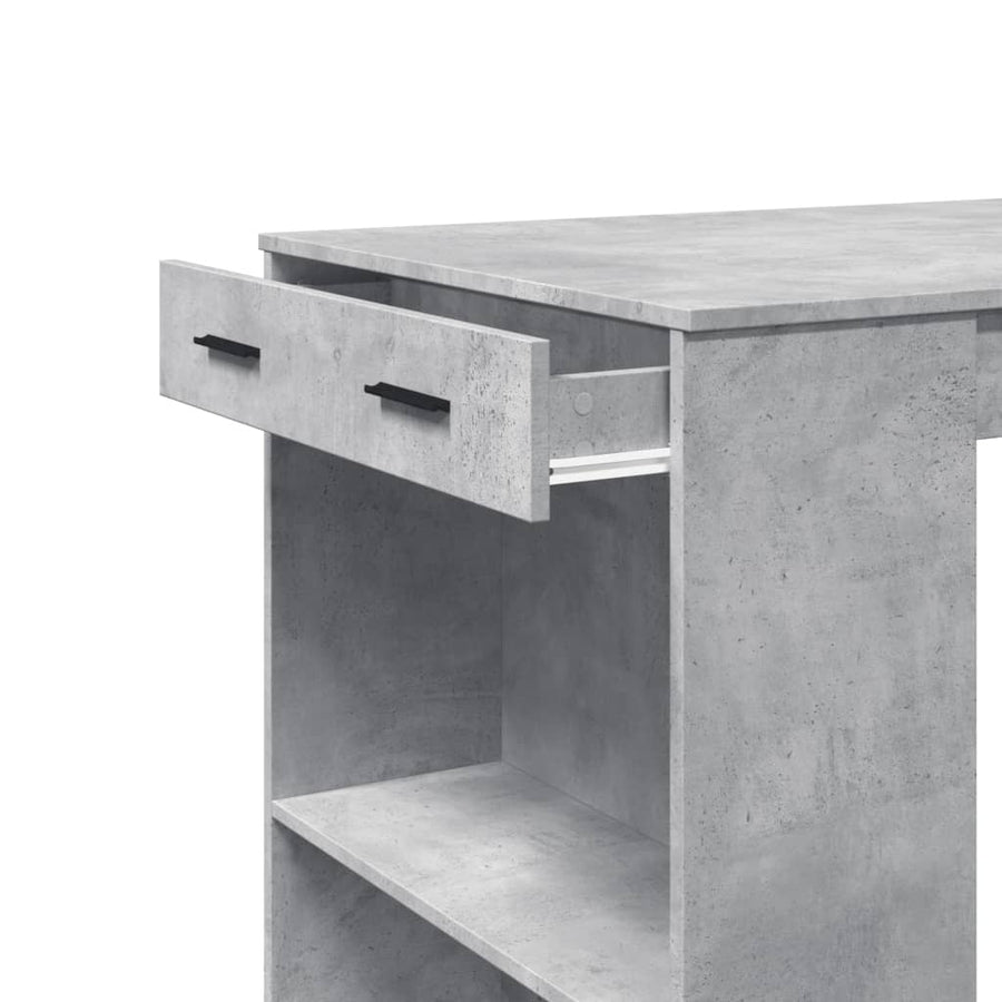 Bartafel 102x70x103,5 cm bewerkt hout betongrijs