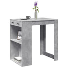 Bar table 102x70x103.5 cm treated wood concrete grey