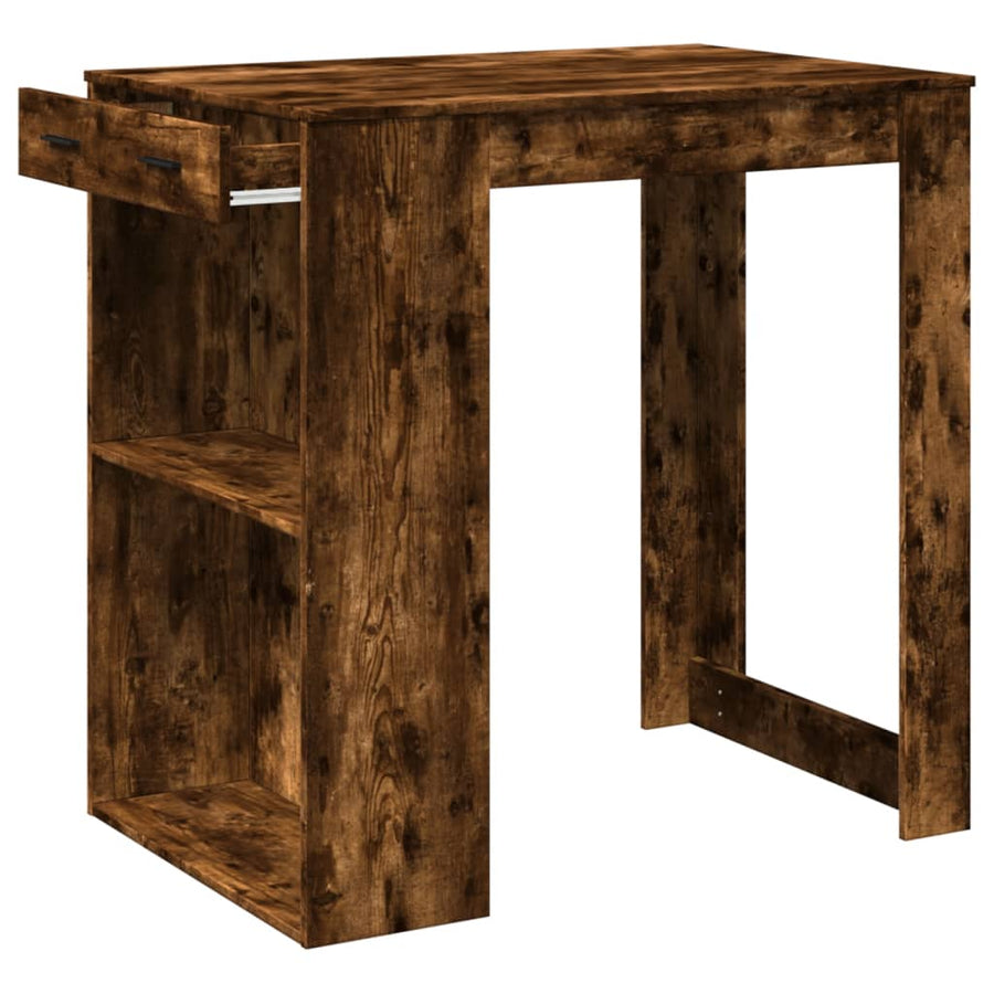 Bartafel 102x70x103,5 cm bewerkt hout gerookt eikenkleurig