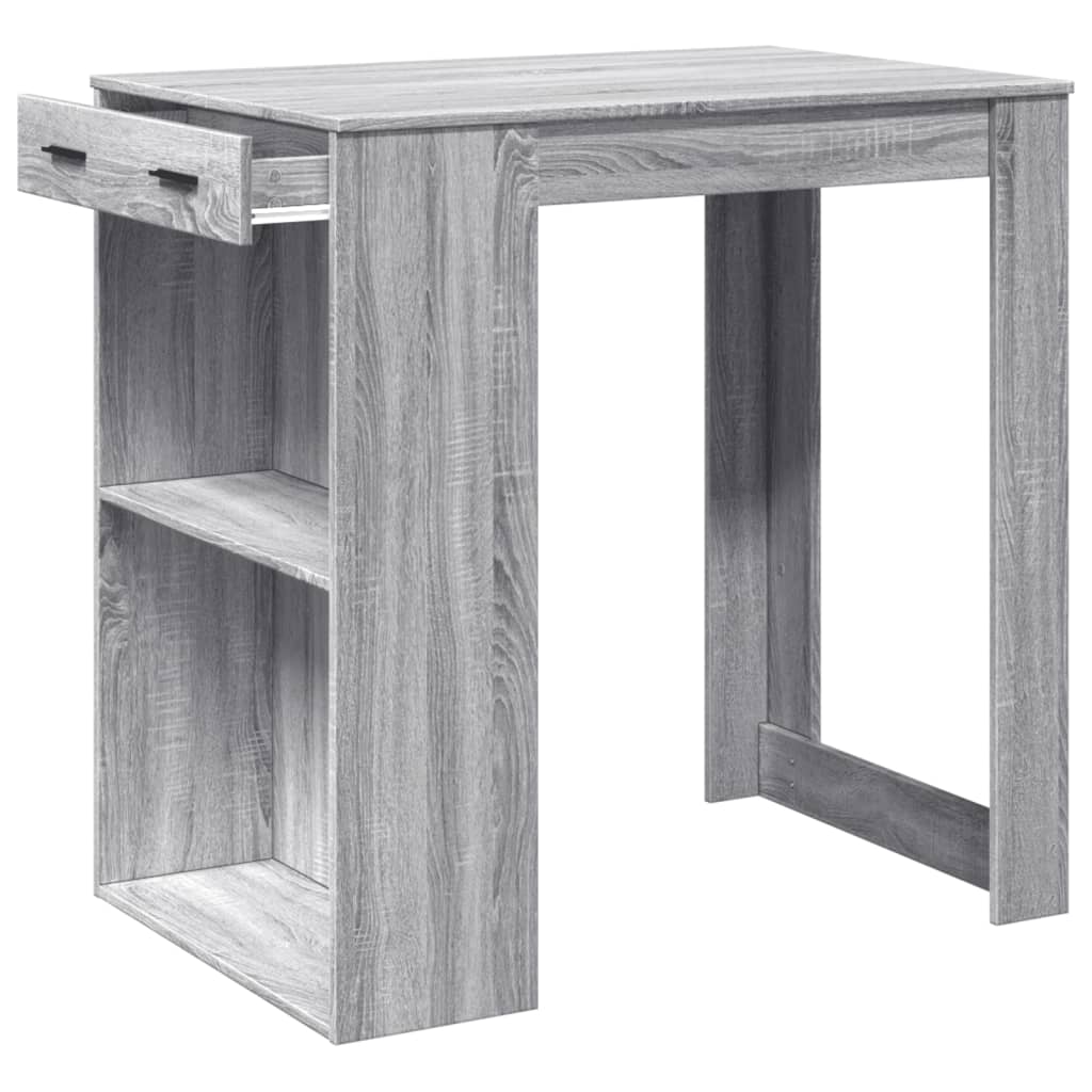 Bartafel 102x70x103,5 cm bewerkt hout grijs sonoma eikenkleur