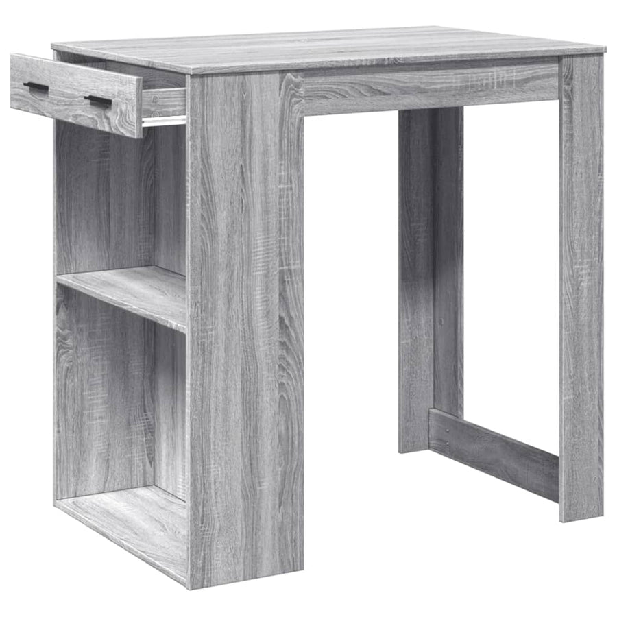 Bartafel 102x70x103,5 cm bewerkt hout grijs sonoma eikenkleur