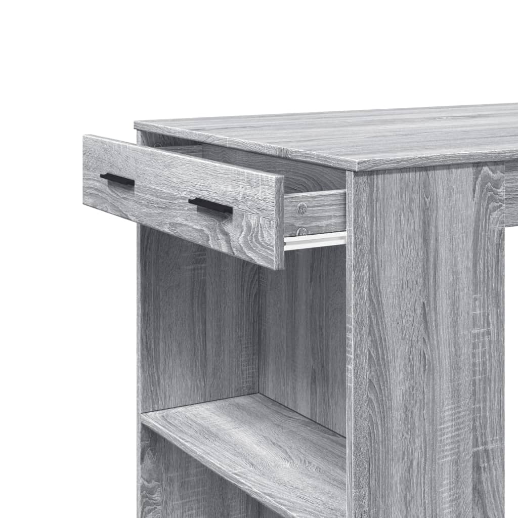 Bartafel 102x70x103,5 cm bewerkt hout grijs sonoma eikenkleur