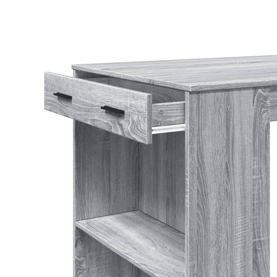 Bartafel 102x70x103,5 cm bewerkt hout grijs sonoma eikenkleur
