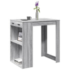 Bar table 102x70x103.5 cm engineered wood grey Sonoma oak colour