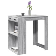 Bartafel 102x70x103,5 cm bewerkt hout grijs