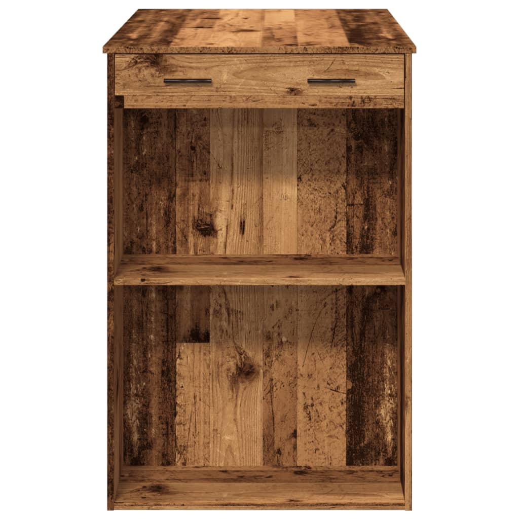 Bartafel 102x70x103,5 cm bewerkt hout oud houtkleurig