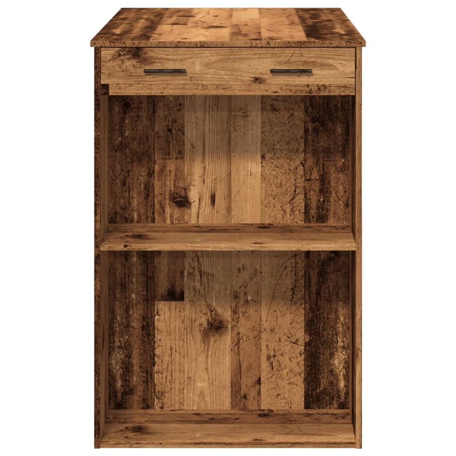 Bartafel 102x70x103,5 cm bewerkt hout oud houtkleurig