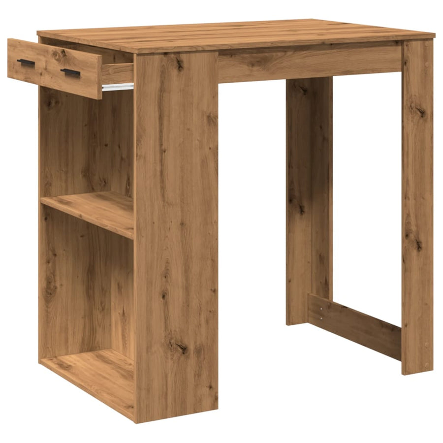 Bartafel 102x70x103,5 cm bewerkt hout artisanaal eikenkleurig