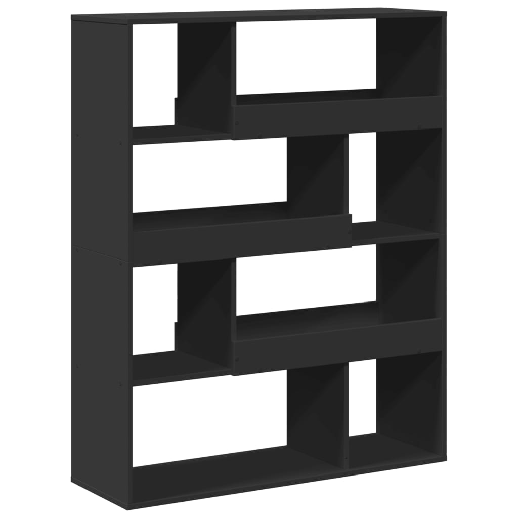 Boekenkast 100x33x125,5 cm bewerkt hout zwart