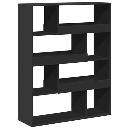 Boekenkast 100x33x125,5 cm bewerkt hout zwart