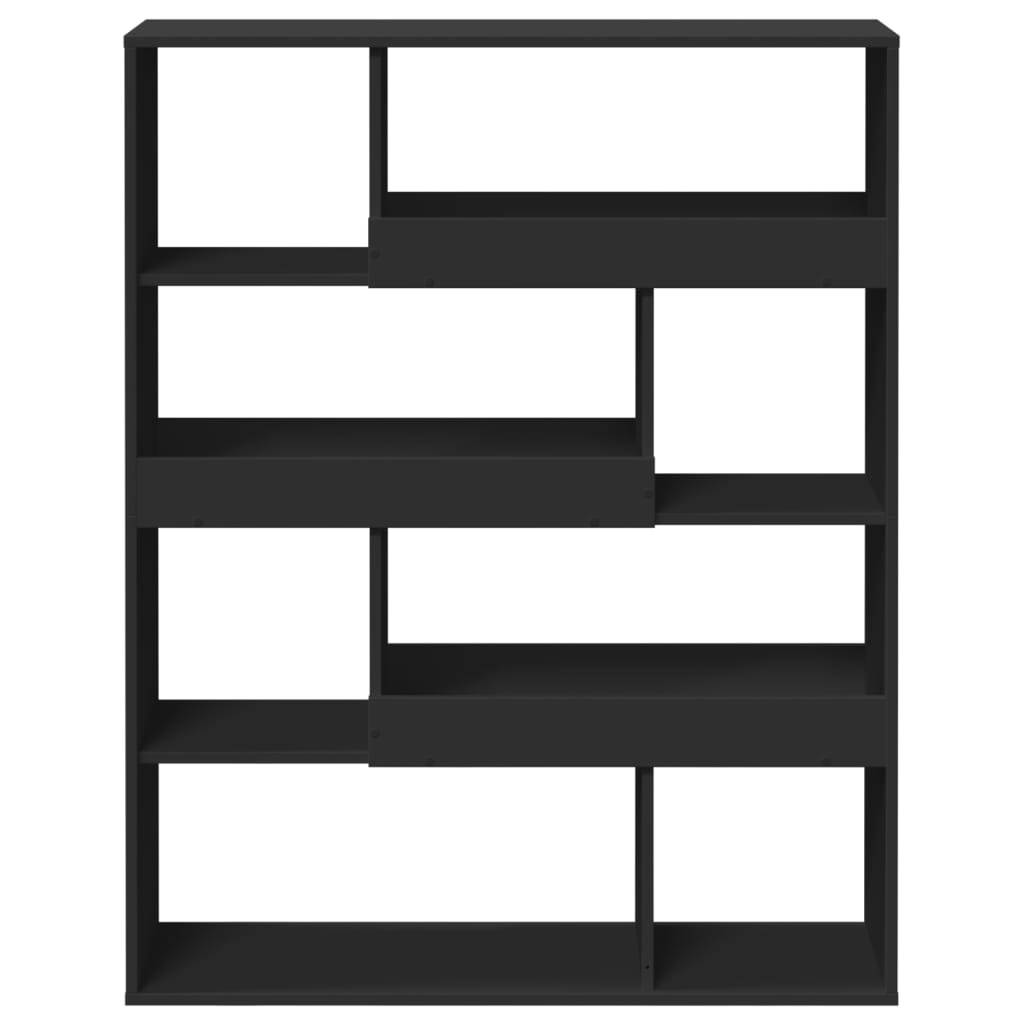 Boekenkast 100x33x125,5 cm bewerkt hout zwart