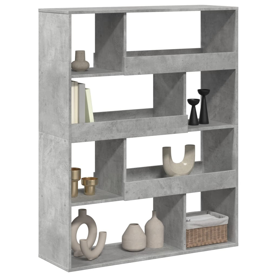Boekenkast 100x33x125,5 cm bewerkt hout betongrijs