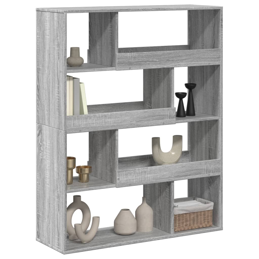 Boekenkast 100x33x125,5 cm bewerkt hout grijs sonoma eikenkleur