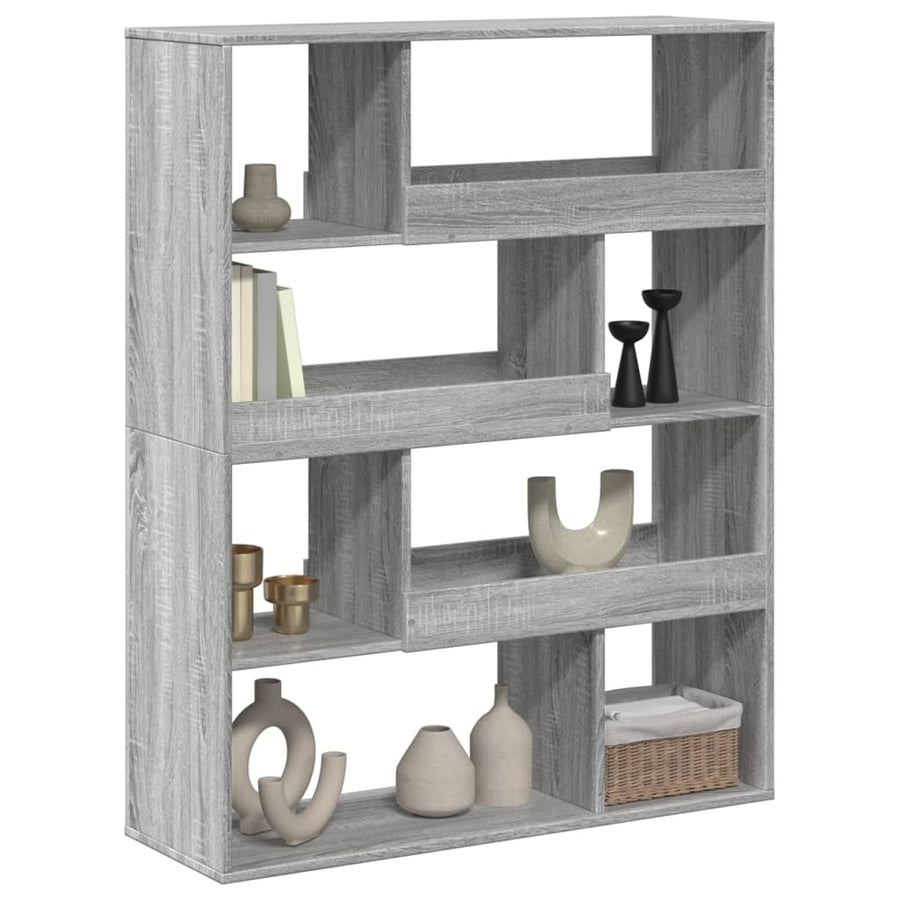 Boekenkast 100x33x125,5 cm bewerkt hout grijs sonoma eikenkleur