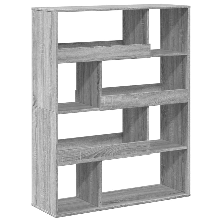 Boekenkast 100x33x125,5 cm bewerkt hout grijs sonoma eikenkleur