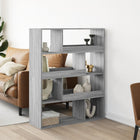 Boekenkast 100x33x125,5 cm bewerkt hout grijs
