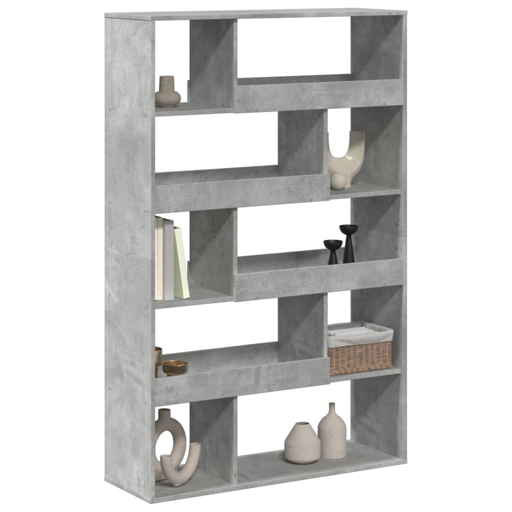 Boekenkast 100x33x156,5 cm bewerkt hout betongrijs