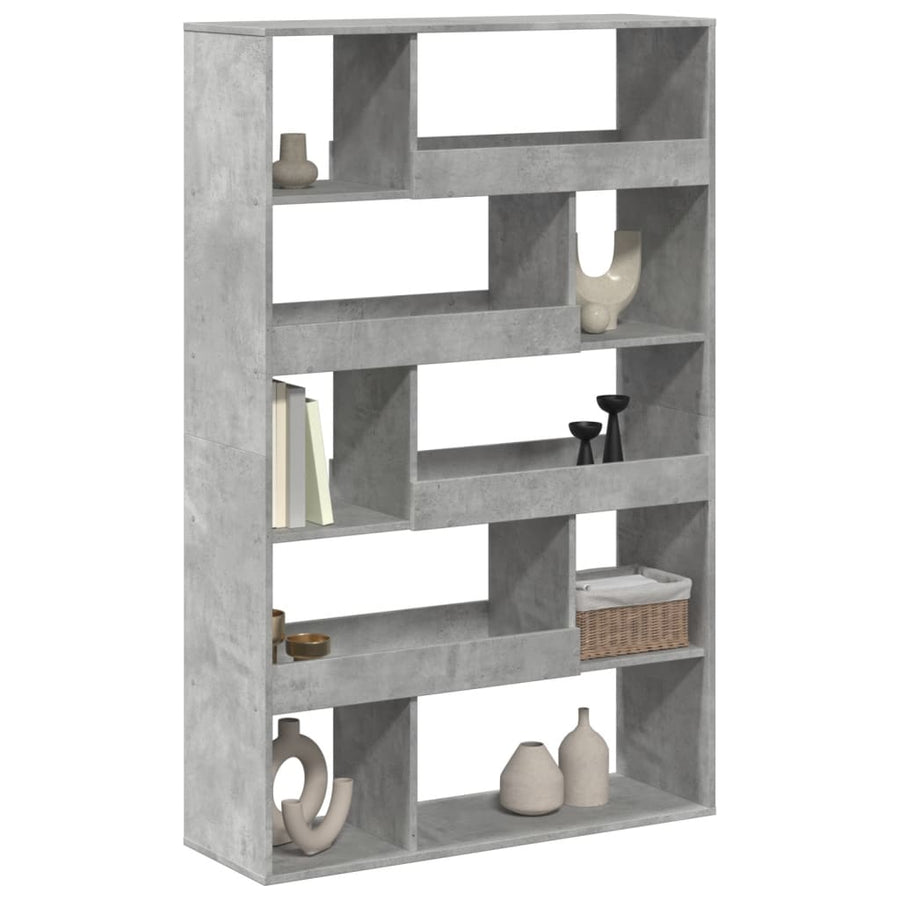 Boekenkast 100x33x156,5 cm bewerkt hout betongrijs