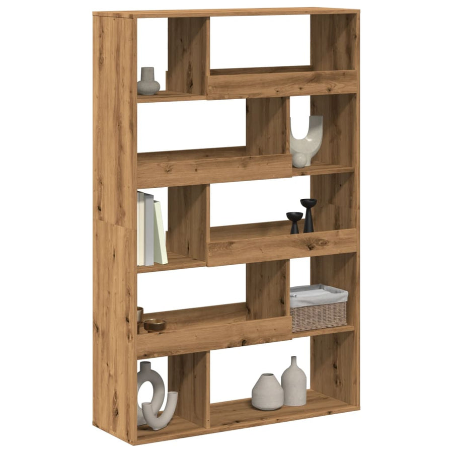 Boekenkast 100X33X156,5 Cm Bewerkt Hout Artisanaal Eikenkleurig 156.5 cm