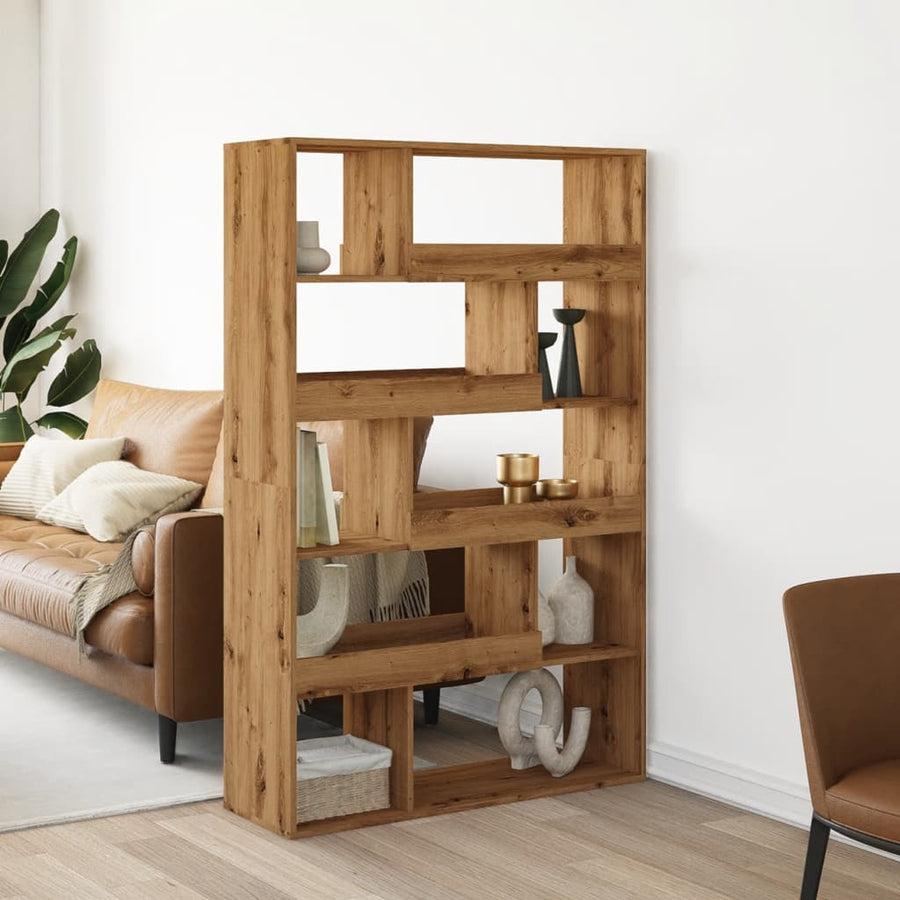 Boekenkast 100X33X156,5 Cm Bewerkt Hout Artisanaal Eikenkleurig 156.5 cm