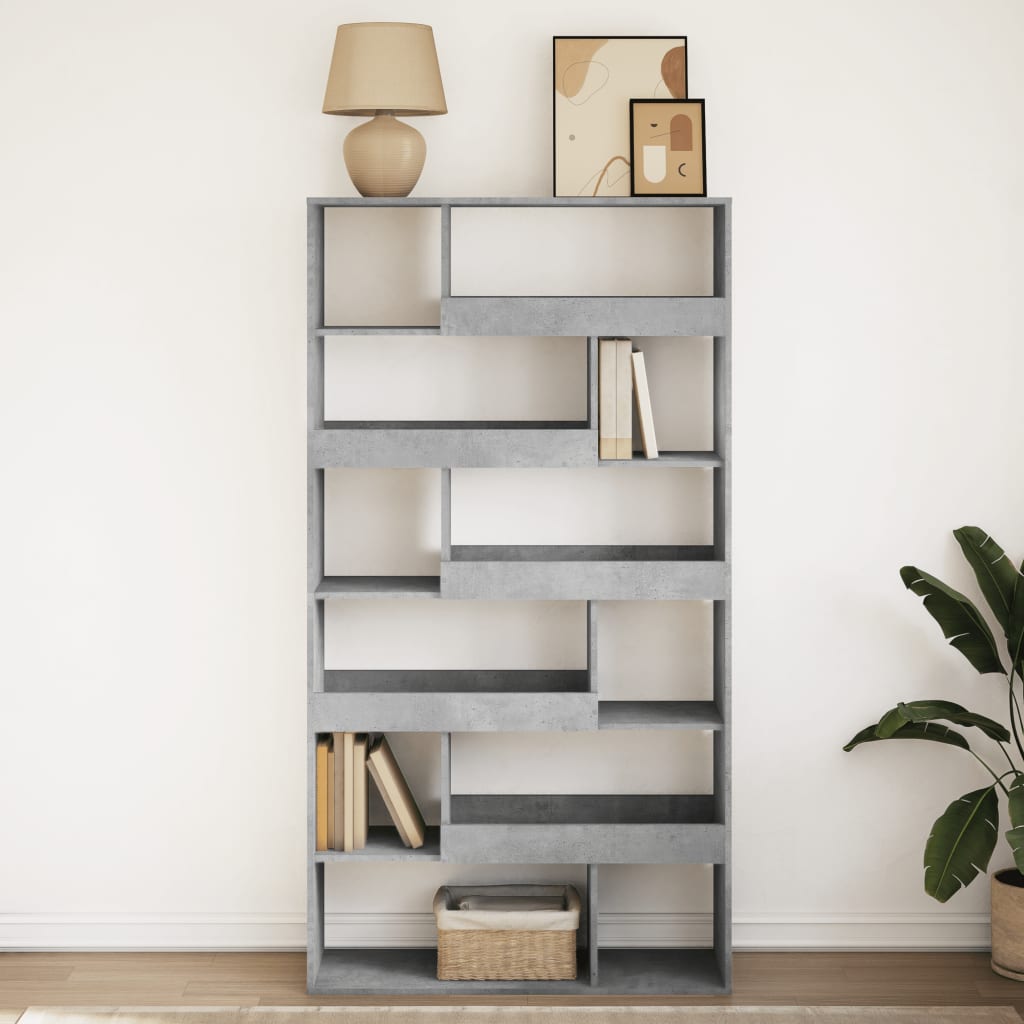 Boekenkast 100x33x187,5 cm bewerkt hout betongrijs