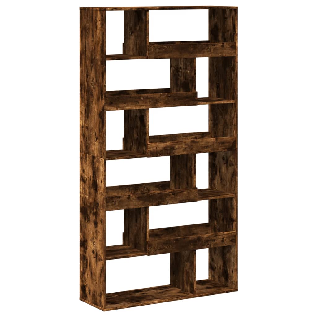 Boekenkast 100x33x187,5 cm bewerkt hout gerookt eikenkleurig
