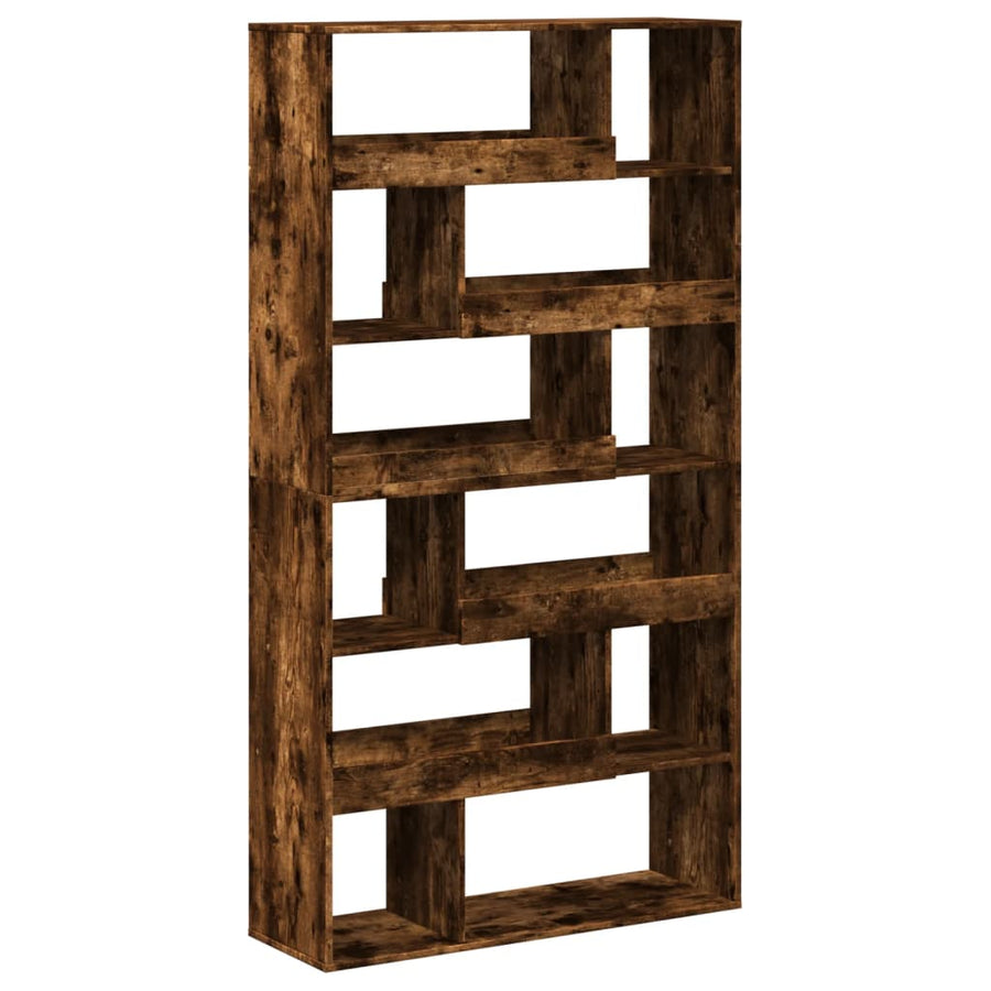 Boekenkast 100x33x187,5 cm bewerkt hout gerookt eikenkleurig