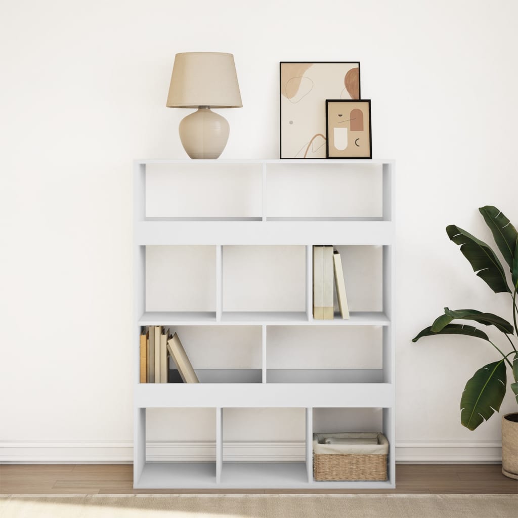 Boekenkast 100x33x125,5 cm bewerkt hout wit
