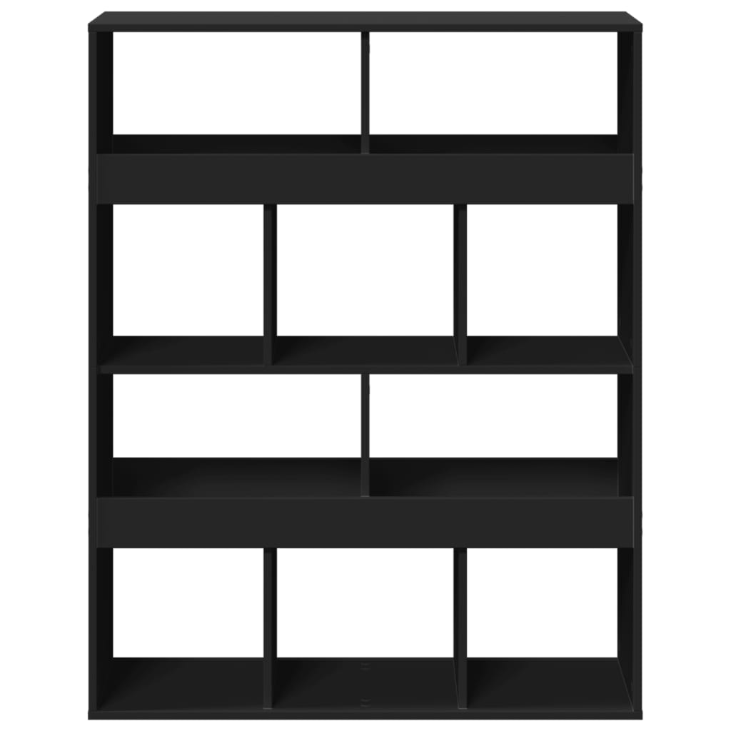 Boekenkast 100x33x125,5 cm bewerkt hout zwart