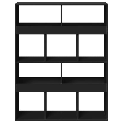 Boekenkast 100x33x125,5 cm bewerkt hout zwart