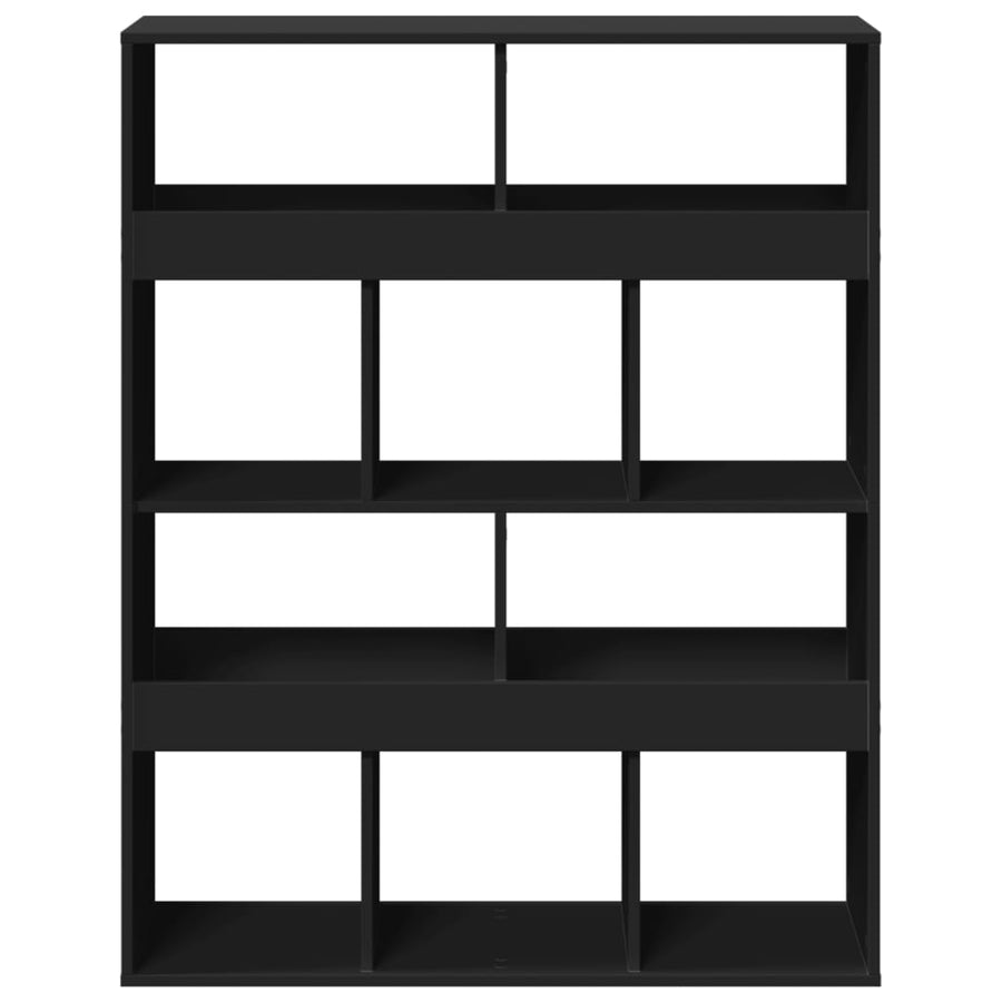Boekenkast 100x33x125,5 cm bewerkt hout zwart