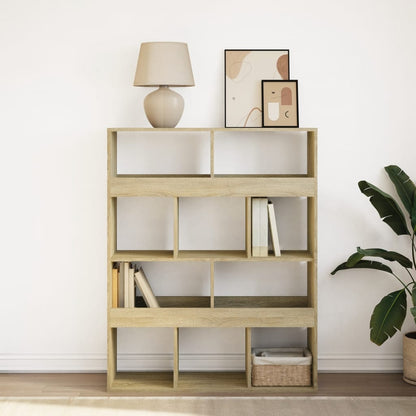 Boekenkast 100x33x125,5 cm bewerkt hout sonoma eikenkleurig