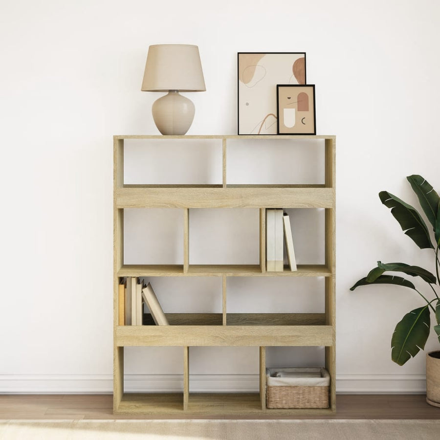Boekenkast 100x33x125,5 cm bewerkt hout sonoma eikenkleurig