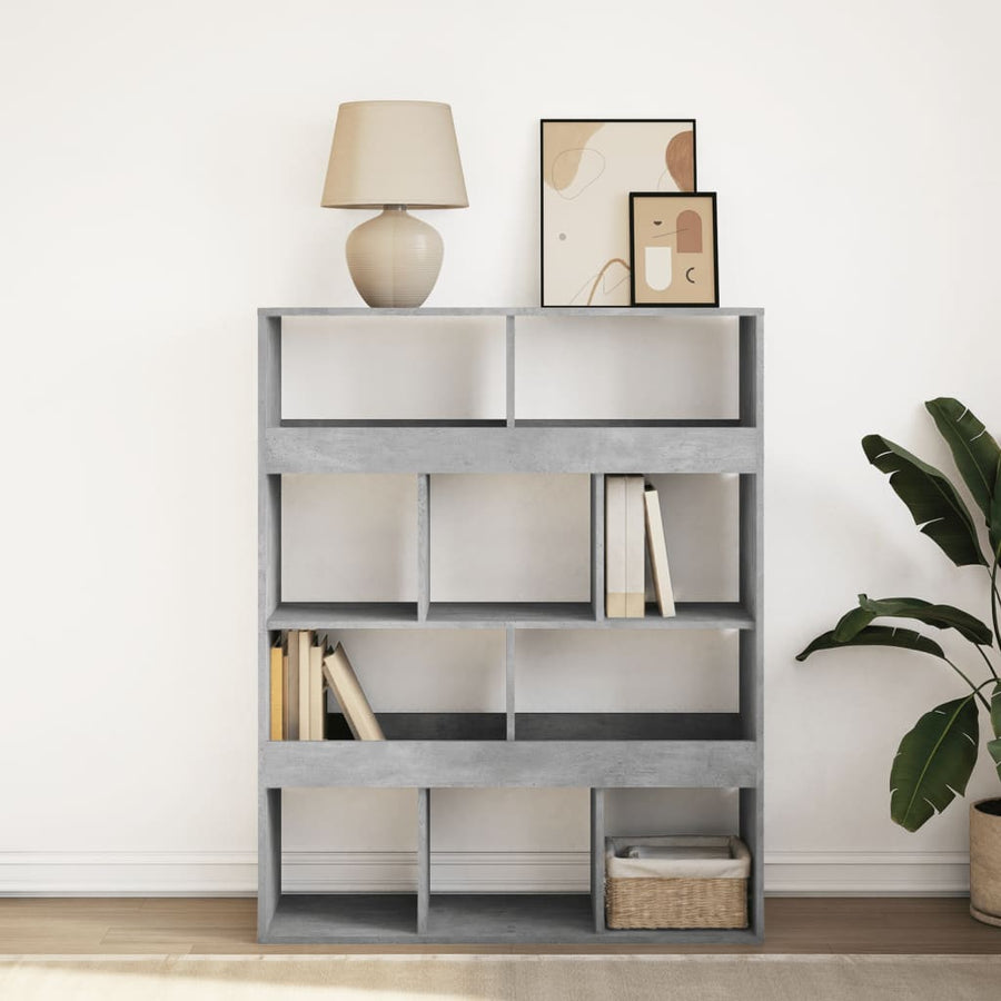 Boekenkast 100x33x125,5 cm bewerkt hout betongrijs