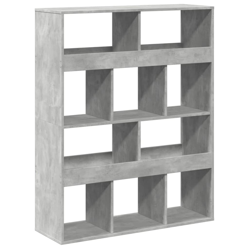 Boekenkast 100x33x125,5 cm bewerkt hout betongrijs