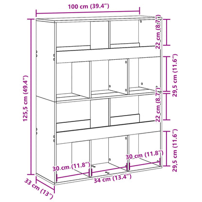 Boekenkast 100x33x125,5 cm bewerkt hout betongrijs
