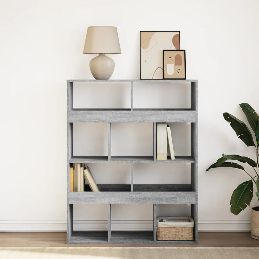 Boekenkast 100x33x125,5 cm bewerkt hout grijs sonoma eikenkleur