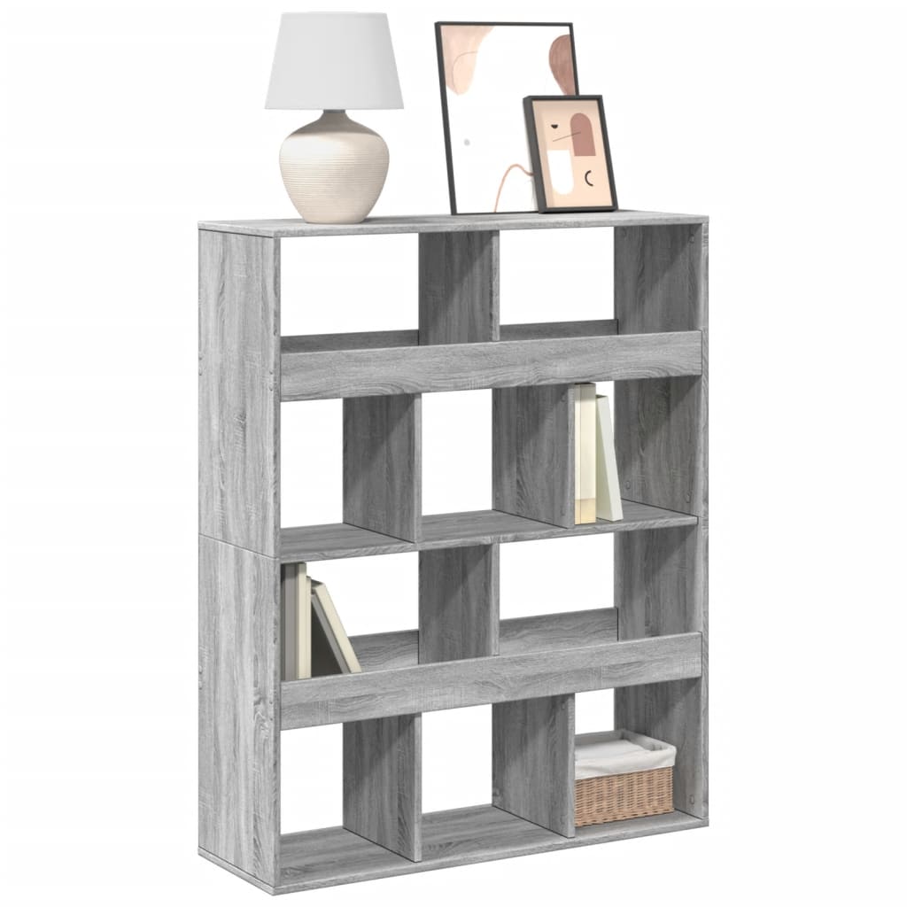 Boekenkast 100x33x125,5 cm bewerkt hout grijs sonoma eikenkleur
